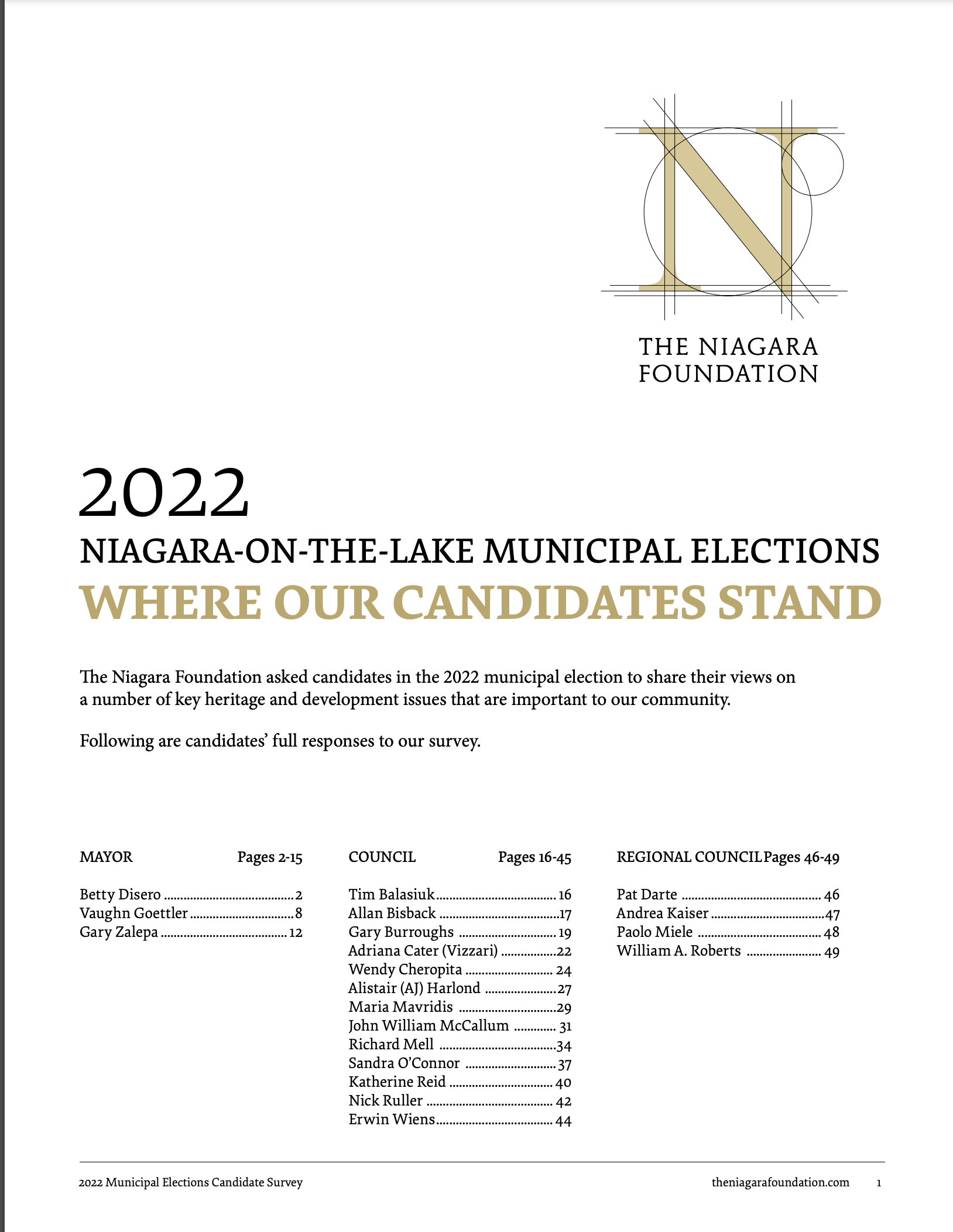 Where candidates stand 2022