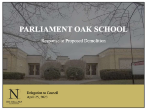 Parliament Oak School response to proposed demolition